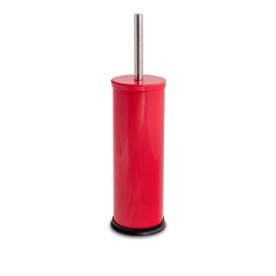 Harbour Housewares Unisex Red Round Toilet Brush & Holder - Cleaning Brush Set With Non Slip Base In - Image 4