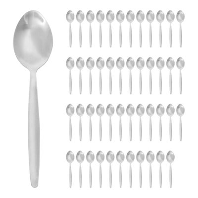 Argon Tableware Stainless Steel Dessert SpoonsSilverPack Of 48 from B&Q