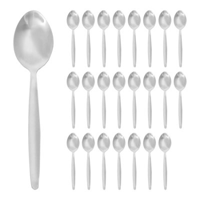 Argon Tableware Stainless Steel Dessert SpoonsSilverPack Of 24 from B&Q