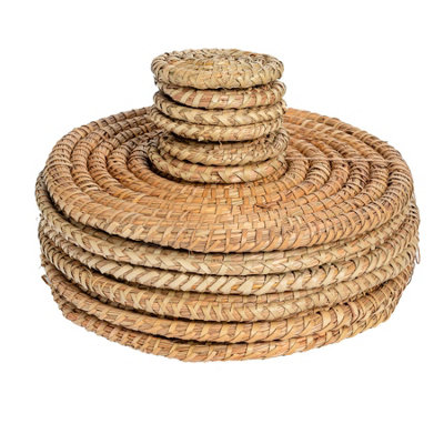 Argon Tableware 12Pc Round Placemats & Coasters SetWoven Palm Leaf Kitchen Dining Table Mats Drinks Coaster Protector Mats from B&Q