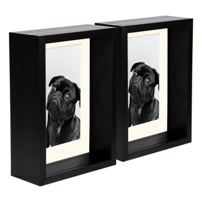 Nicola Spring 5 X 7" Deep Photo FramesBlack/ivory Mount3D Deep Box Picture Frame Display Case (20 X 15Cm) X2 from B&Q