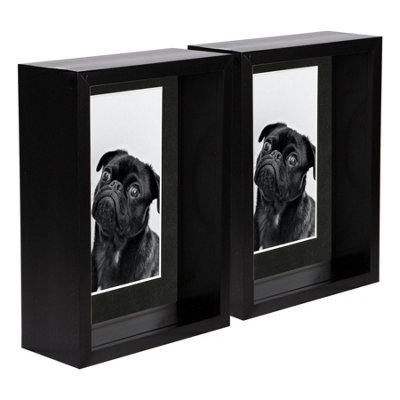 Nicola Spring 5 X 7" Deep Photo FramesBlack/black Mount3D Deep Box Picture Frame Display Case (20 X 15Cm) X5 from B&Q