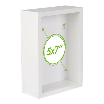 Nicola Spring 5 X 7" Deep Photo FrameWhite3D Deep Box Picture Frame Portrait Display Case (20 X 15Cm) from B&Q