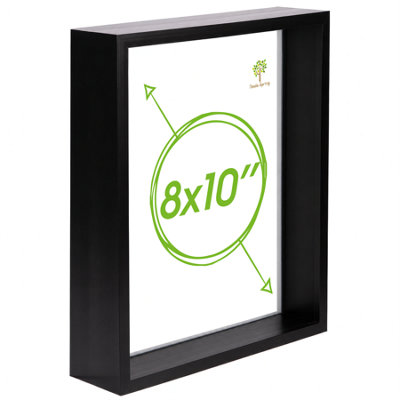 Nicola Spring 3D Deep Box Photo Frame - 8" X 10" - Black