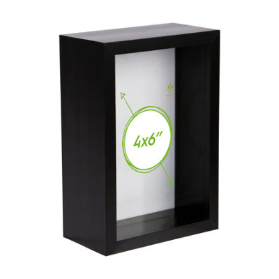 Nicola Spring 4 X 6" Deep Photo FrameBlack3D Deep Box Picture Frame Portrait Display Case (17.5 X 12.5Cm) from B&Q