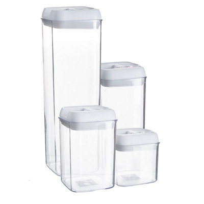 Argon Tableware 14Pc Food Storage Containers SetWhite Airtight Plastic Storage Pantry Food Organiser With Flip Lock Lid from B&Q