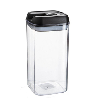Argon Tableware Food Storage Container1.2 LitreBlack Airtight Plastic Storage Pantry Food Organiser With Flip Lock Lid from B&Q
