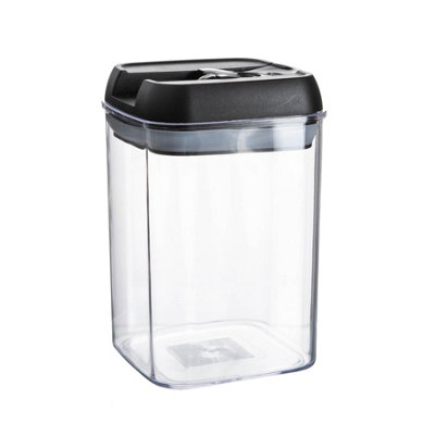 Argon Tableware Black Flip Lock Plastic Food Storage Container - 800Ml