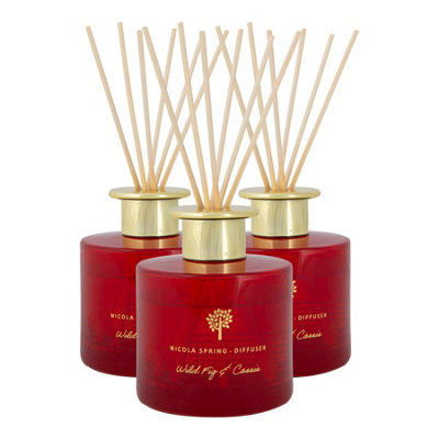 Nicola Spring 3X Wild Fig & Cassis Scented Reed Diffusers200MlAromatherapy 6 Sticks Air Freshener Home Fragrance from B&Q
