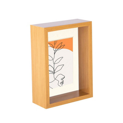 Nicola Spring 5 X 7" Deep Photo FrameLight Wood/ivory Mount3D Deep Box Picture Frame Display Case (20 X 15Cm) from B&Q