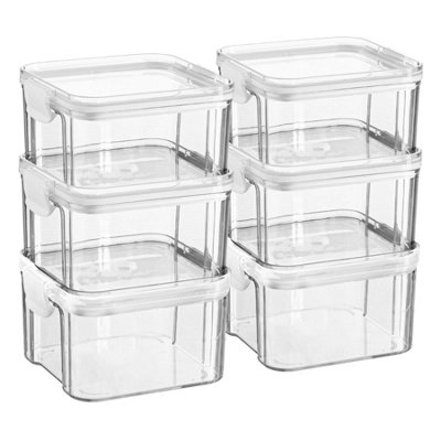 Argon Tableware 460Ml Food Storage Containers6X Airtight Reusable Meal Prep Lunch Storage Container With White Clip-Lock Lid from B&Q
