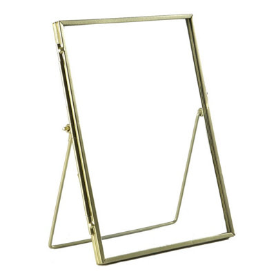 Nicola Spring Standing Metal Photo Frame6" X 8"GoldPicture Frame Freestanding Frame Display Poster Frame from B&Q