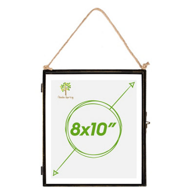 Nicola Spring Hanging Metal Photo Frame - 8" X 10" - Picture Frame Wall Mounted Frame With Rope Black