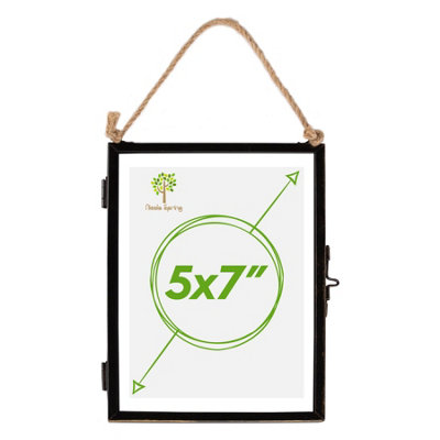 Nicola Spring Hanging Metal Photo Frame5" X 7"BlackPicture Frame Wall Mounted Frame With Rope from B&Q