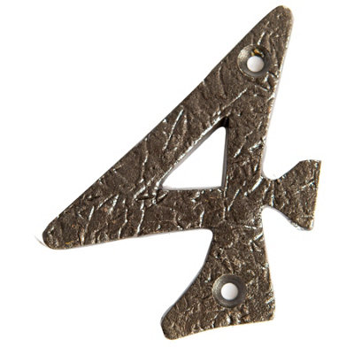 Hammer and Tongs Hammer & Tongs Rustic Iron NumeralNumber 4H70mmRaw from B&Q