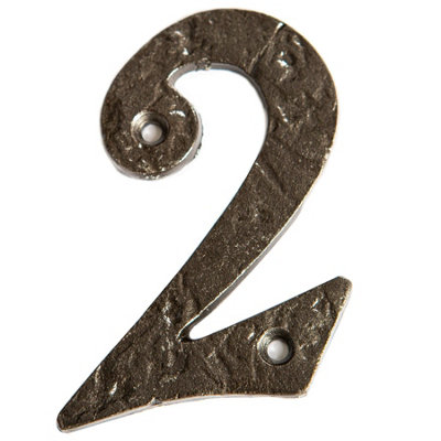 Hammer and Tongs Hammer & Tongs Rustic Iron NumeralNumber 2H85mmRaw from B&Q