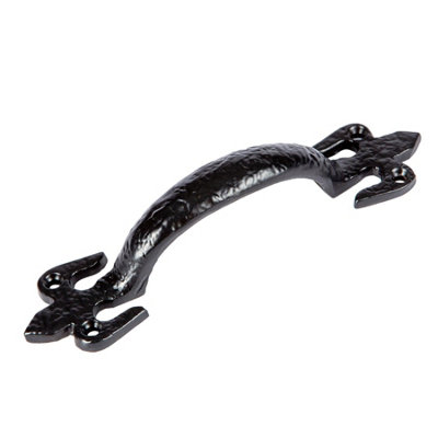 B&Q -  Hammer & Tongs Rustic Fleur De Lis Door HandleH150mmBlack