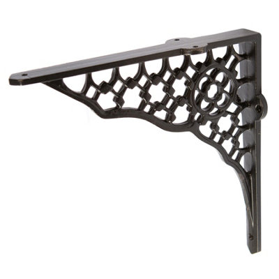 Hammer and Tongs Hammer & Tongs Honeycomb Iron Shelf BracketD205mmBlack from B&Q