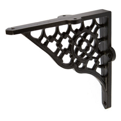 Hammer and Tongs Hammer & Tongs Honeycomb Iron Shelf BracketD155mmBlack from B&Q