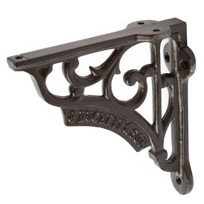 B&Q -  Hammer & Tongs Ornate Iron Shelf BracketD120mmBlack