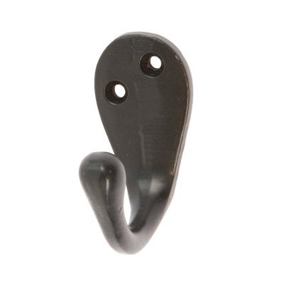 Hammer and Tongs Hammer & Tongs Narrow Single Robe HookW30mm X H55mmBlack from B&Q