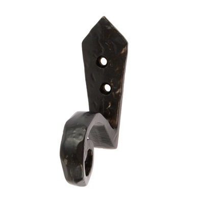 Hammer and Tongs Hammer & Tongs Hammered Scroll HookW30mm X H95mmBlack from B&Q