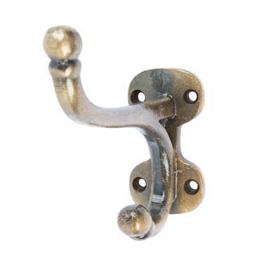 Hammer and Tongs Hammer & Tongs Flat Top Ball End Hat & Coat HookW35mm X H85mmBrass from B&Q