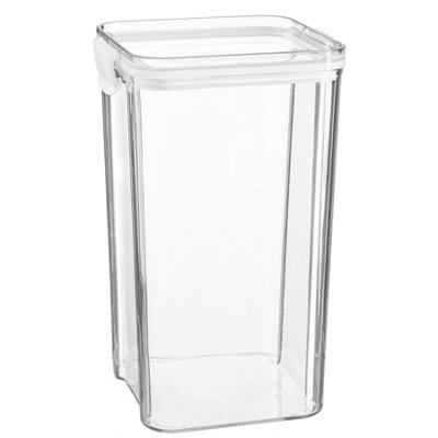 B&Q -  1.3L Food Storage ContainerAirtight Reusable Meal Prep Lunch Storage Container With White Clip-Lock Lid