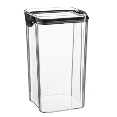 Argon Tableware 1.3L Food Storage ContainerAirtight Reusable Meal Prep Lunch Storage Container With Black Clip-Lock Lid from B&Q