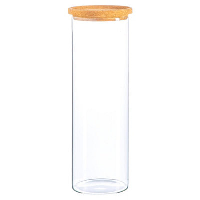 Argon Tableware Glass Storage Jar With Cork Lid - 2 Litre