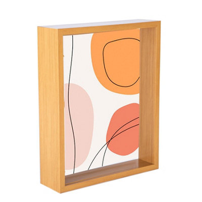 Nicola Spring Light X 10" Deep Photo Frame - Wood - 3D Deep Box Picture Frame Portrait Display Case (27.5 X 22.5Cm) Size 8