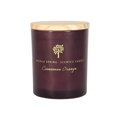 Nicola Spring Cinnamon & Orange Scented Candle 130G 21H Natural Single Wick Soy Wax Aromatherapy Candle Home Fragrance from B&Q