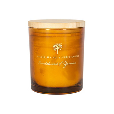 Nicola Spring Sandalwood & Jasmine Scented Candle 130G 21H Natural Single Wick Soy Wax Aromatherapy Candle Home Fragrance from B&Q