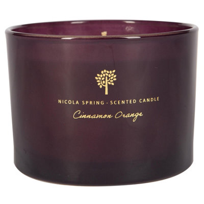 Nicola Spring Cinnamon & Orange Scented Candle 350G 38H Natural Double Wick Soy Wax Aromatherapy Candle Home Fragrance from B&Q