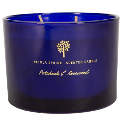 Nicola Spring Patchouli & Rosewood Scented Candle 350G 38H Natural Double Wick Soy Wax Aromatherapy Candle Home Fragrance