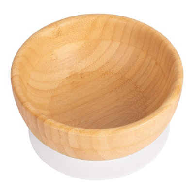 Tiny Dining Bamboo Suction BowlWhiteNon-Slip Bamboo Self-Feeding Baby Weaning Bowl Infant Dining Tableware from B&Q