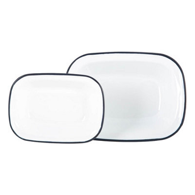 Argon Tableware Rectangle Steel 2 Piece Baker Bakeware Set - Image 3