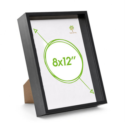 Nicola Spring A4 (8 X 12") Deep Photo FrameBlack3D Deep Box Picture Frame Portrait Display Case (31 X 22Cm) from B&Q