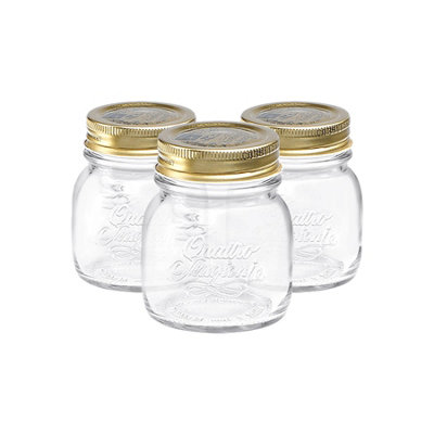 Bormioli Rocco Quattro Stagioni Glass Storage Jars - Pack Of 3 150Ml