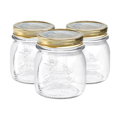 Bormioli Rocco Quattro Stagioni Glass Storage Jars - Pack Of 3 250Ml