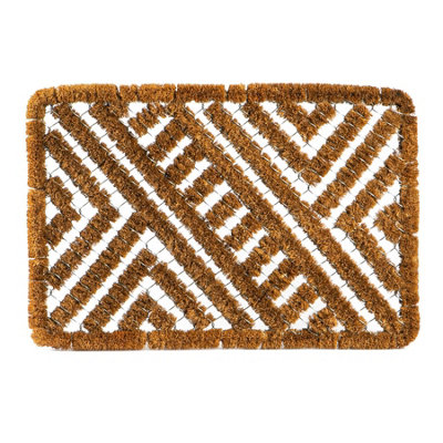 Nicola Spring Coir Scraper Door Mat60 X 40CmIndoor Outdoor Floor Mat Rug Dirt Trapper Non Slip Backing Doormat from B&Q
