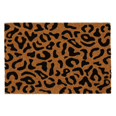 Nicola Spring Coir Door Mat60 X 40CmLeopardIndoor Outdoor Floor Mat Dirt Trapper Rug Non Slip Backing Doormat from B&Q