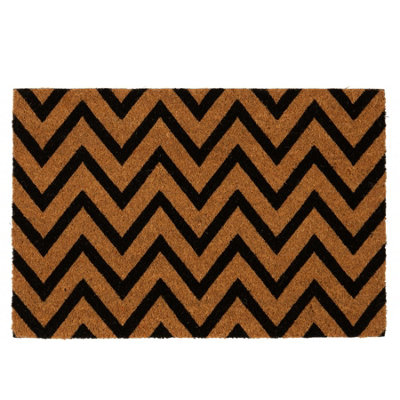 Nicola Spring Coir Door Mat60 X 40CmZig ZagIndoor Outdoor Floor Mat Dirt Trapper Rug Non Slip Backing Doormat from B&Q