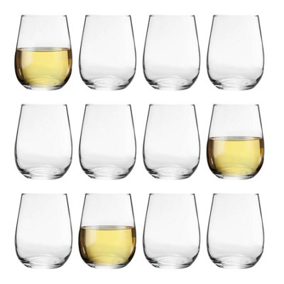 LAV Glassware Lav 12X Gaia Stemless White Wine Glasses360Ml Large Kitchen Water Gin Cocktail Party Glass Tumbler Goblets Set from B&Q