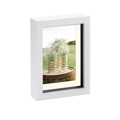 Nicola Spring 5 X 7" Photo FrameWhite/ivory Mount3D Photo Frame Picture Frame Box Portrait Display Case (20 X 15Cm) from B&Q