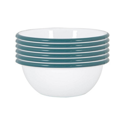 Argon Tableware 16Cm Coloured Enamel BowlsSet Of 6Green Lightweight Metal Camping Serving Bowls For SnacksPastaSalad from B&Q