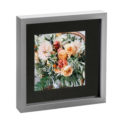 Nicola Spring 10 X 10" Photo FrameGrey/black Mount3D Photo Frame Picture Frame Box Portrait Display Case (6 X 6" Mount) from B&Q