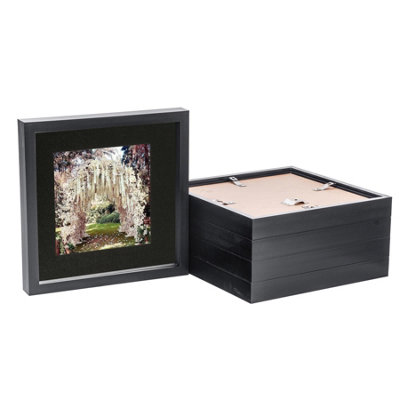 Nicola Spring 10 X 10" Photo FramesBlack/black Mount3D Picture Frame Box Portrait Display Case (6 X 6" Mount) Set Of 5 from B&Q
