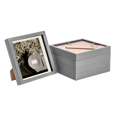 Nicola Spring 8 X 8" Photo FramesGrey/ivory Mount3D Picture Frame Box Portrait Display Case (22.5 X 22.5Cm) Set Of 5 from B&Q
