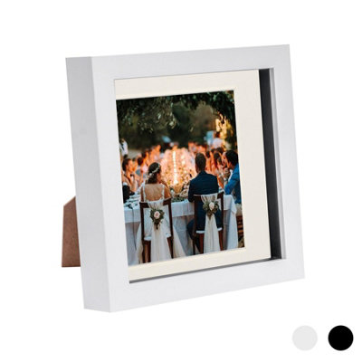 Nicola Spring 3D Box Photo Frame6 X 6" With 4 X 4" MountWhite/ivory from B&Q
